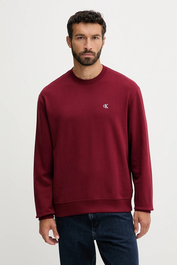 Calvin Klein Jeans felpa da uomo in cotone granata LV04RC296G