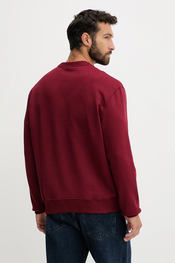 Calvin Klein Jeans felpa da uomo in cotone LV04RC296G granata SS26
