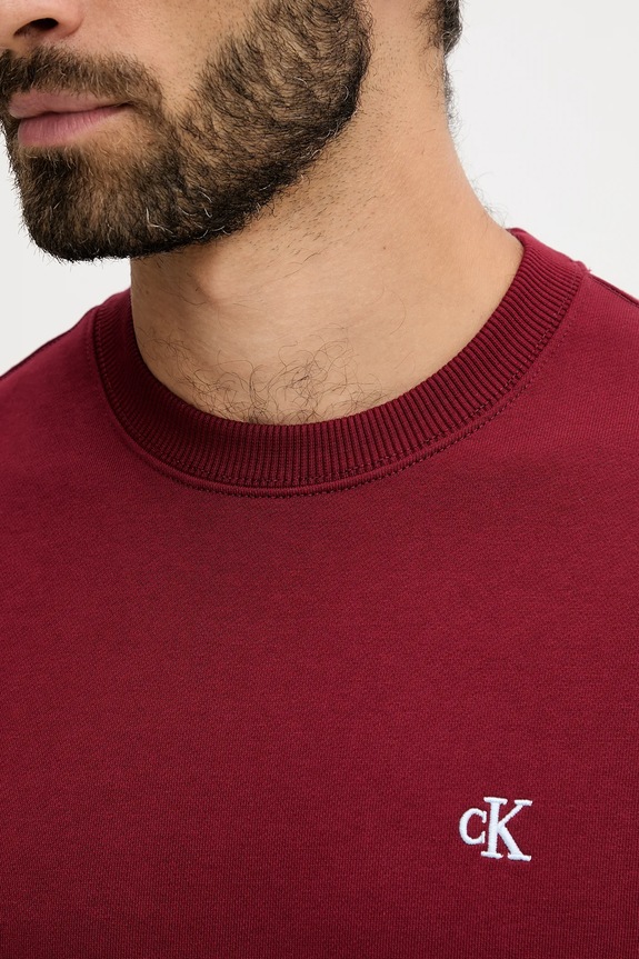 Calvin Klein Jeans felpa da uomo in cotone granata LV04RC296G