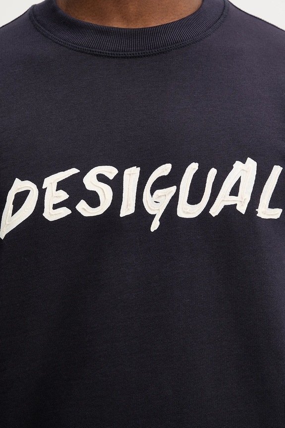 Desigual hanorac de bumbac PHIL 25WMSK05 bleumarin