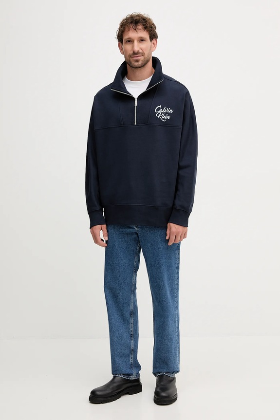 Pulover Calvin Klein Jeans LV04RD205G mornarsko modra AW25