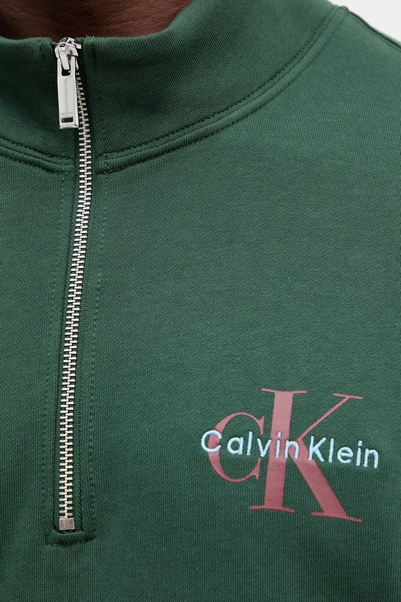 Βαμβακερή μπλούζα Calvin Klein Jeans LV04RD244G πράσινο