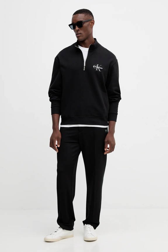 Βαμβακερή μπλούζα Calvin Klein Jeans LV04RD244G μαύρο SS26