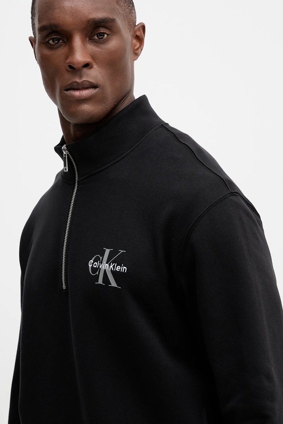 Βαμβακερή μπλούζα Calvin Klein Jeans μαύρο LV04RD244G