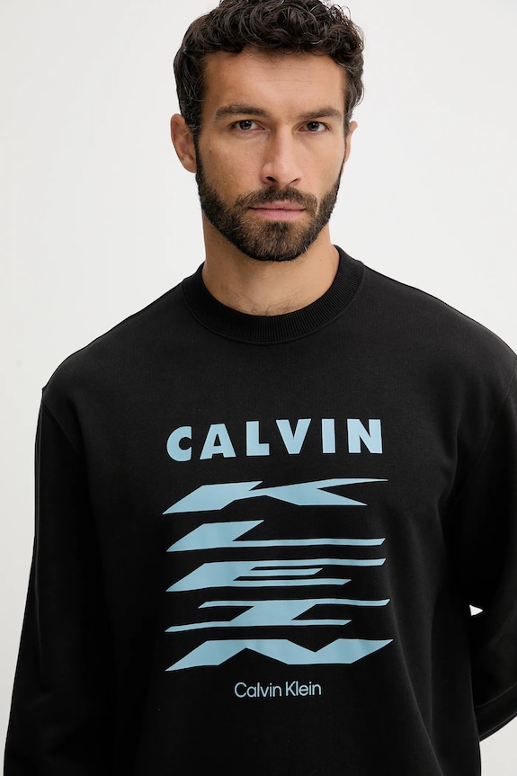 Ρούχα Βαμβακερή μπλούζα Calvin Klein Jeans LV04RD256G μαύρο