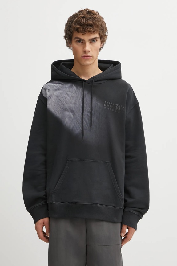 Хлопковая кофта MM6 Maison Margiela печать чёрный SH2GU0024.M25024.899
