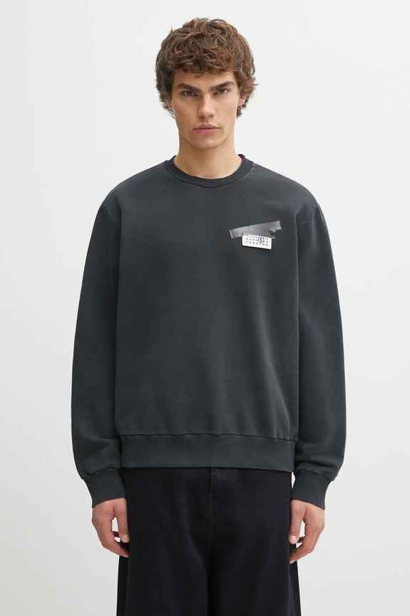 Хлопковая кофта MM6 Maison Margiela гладкий чёрный SH2GU0025.M25024.899