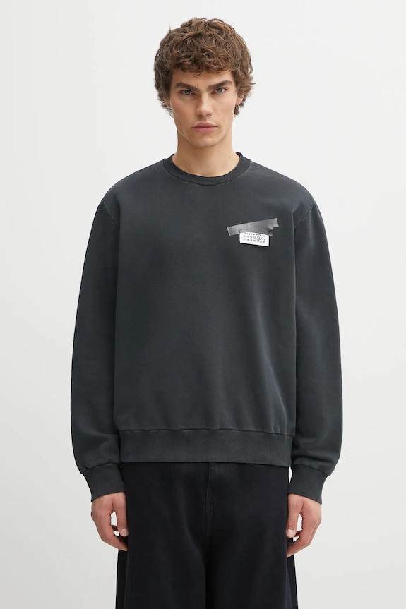 MM6 Maison Margiela bluza bawełniana gładkie czarny SH2GU0025.M25024.899