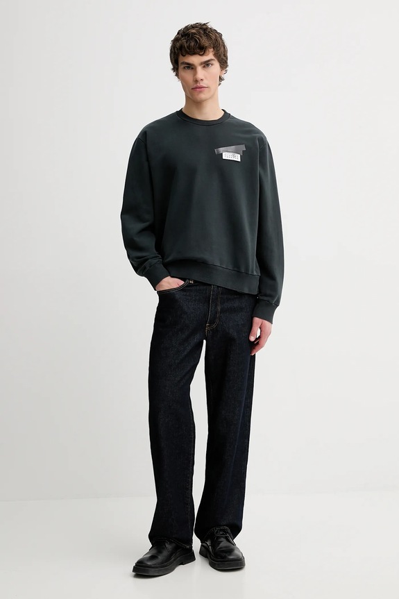 Βαμβακερή μπλούζα MM6 Maison Margiela SH2GU0025.M25024.899 μαύρο AW25