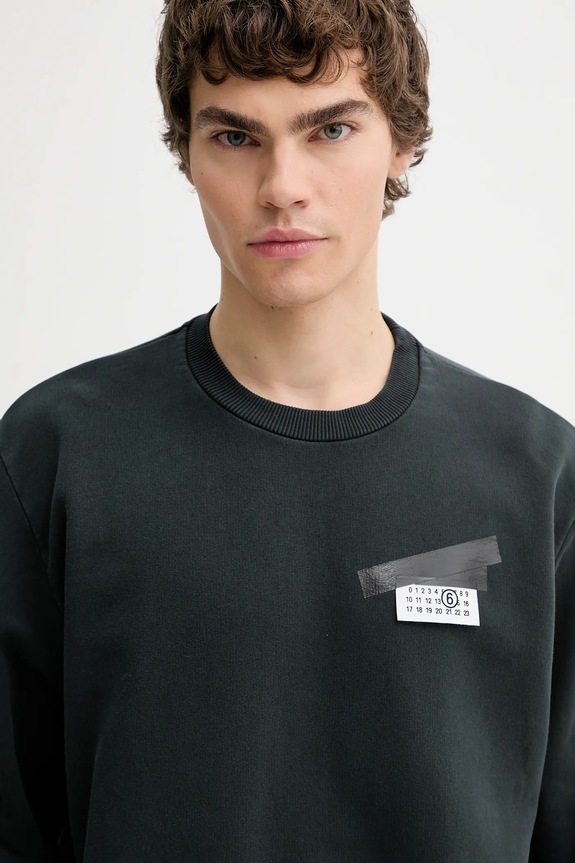 Βαμβακερή μπλούζα MM6 Maison Margiela μαύρο SH2GU0025.M25024.899