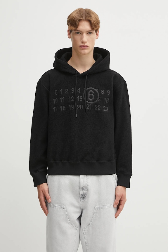 Флисовая кофта MM6 Maison Margiela с капюшоном чёрный SH0GU0028.M20126.900