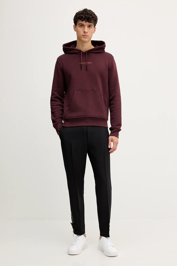 Бавовняна кофта Trussardi G8108000056N бордо AW25