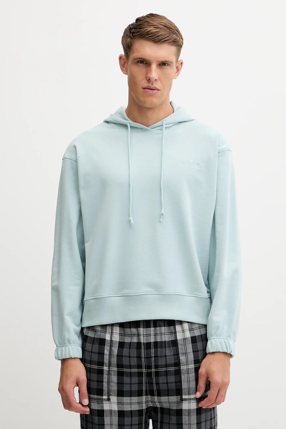 Mikina Calvin Klein Underwear s kapucí tyrkysová LV00NM2930