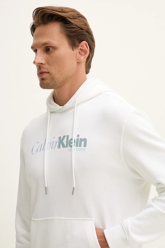 Βαμβακερή μπλούζα Calvin Klein λευκό LV04LD241G
