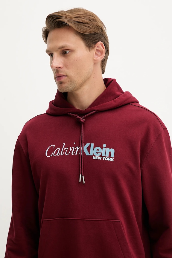 Calvin Klein pamut melegítőfelső burgundia LV04LD241G