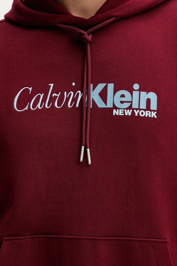 Calvin Klein pamut melegítőfelső LV04LD241G burgundia