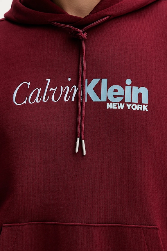 Calvin Klein pamut melegítőfelső LV04LD241G burgundia