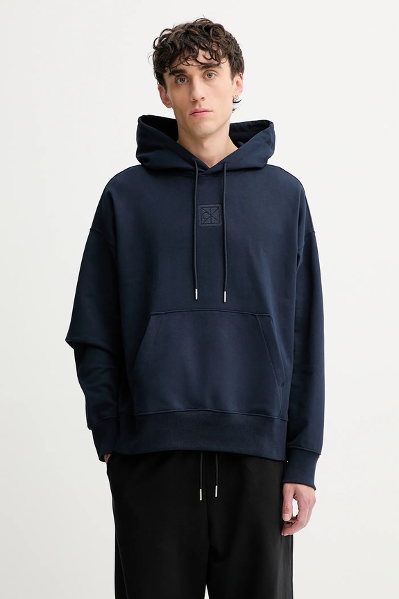 Μπλούζα Calvin Klein απλικέ σκούρο μπλε LV14LD225G