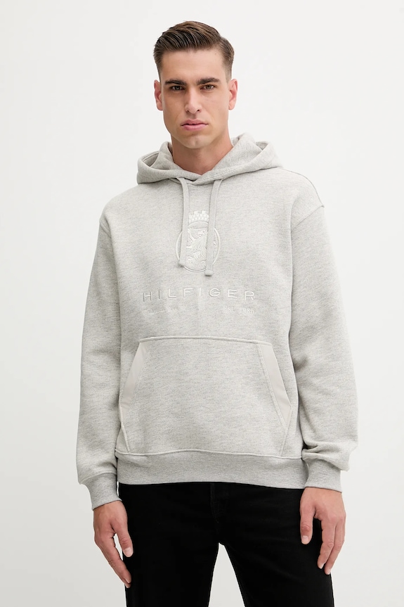 Mikina Tommy Hilfiger melanž sivá MW0MW40046