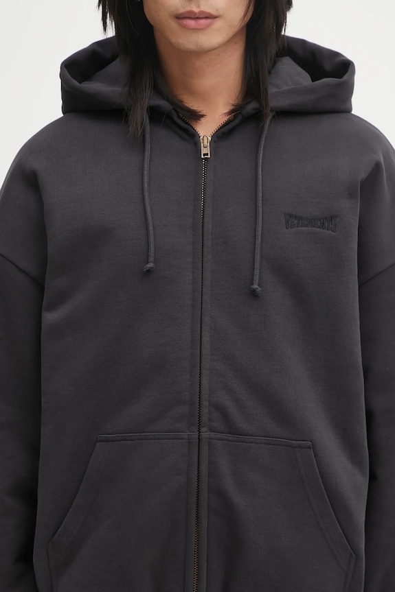 VETEMENTS bluza Puffed Oversized Zip-Up czarny UH76ZU860B
