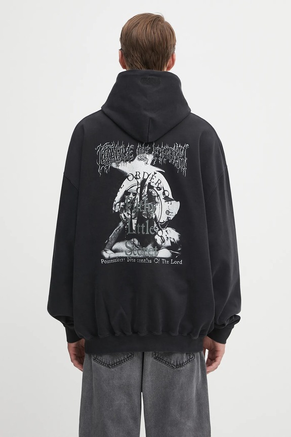 Pamučna dukserica VETEMENTS Cof Filthy Secret Oversized UCF76HD600B crna AW25