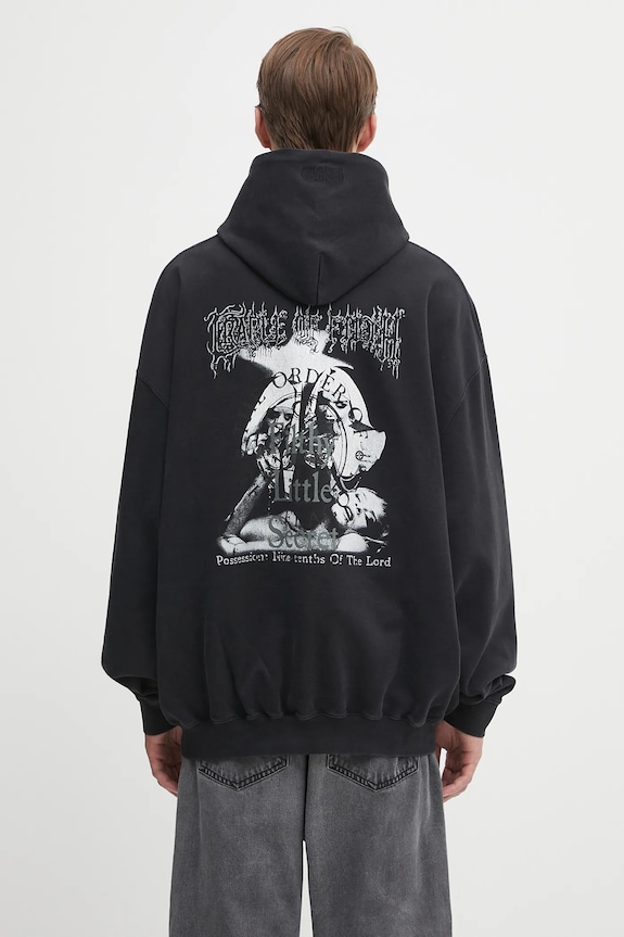 Pamučna dukserica VETEMENTS Cof Filthy Secret Oversized UCF76HD600B crna AW25