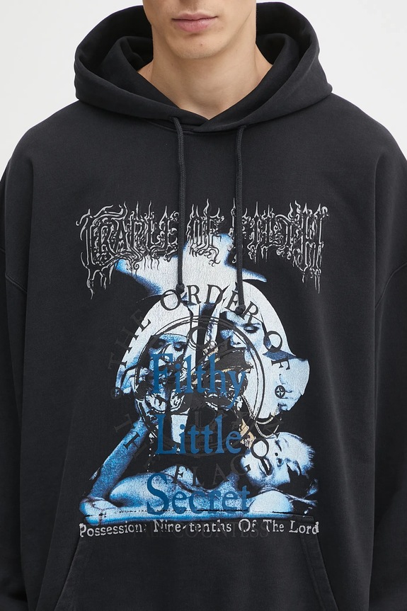 Pamučna dukserica VETEMENTS Cof Filthy Secret Oversized crna UCF76HD600B