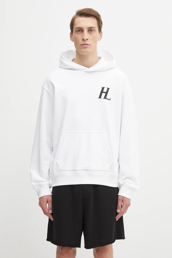 Helmut Lang hanorac de bumbac print alb P04HM508