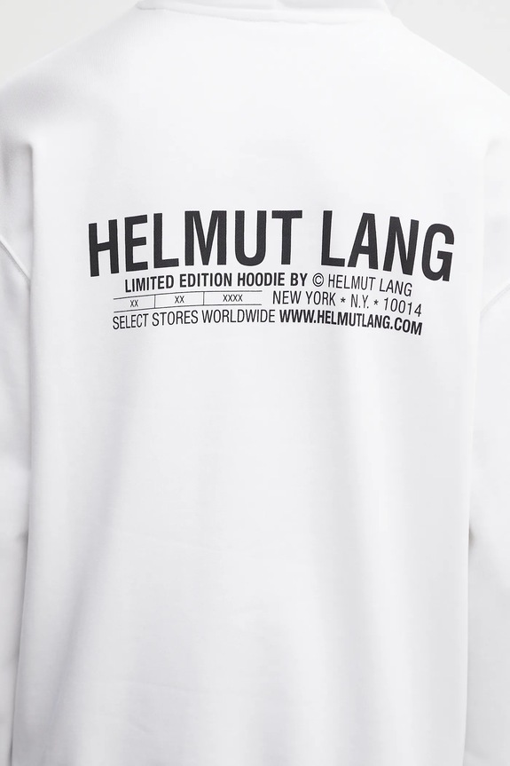 Bavlnená mikina Helmut Lang biela P04HM508