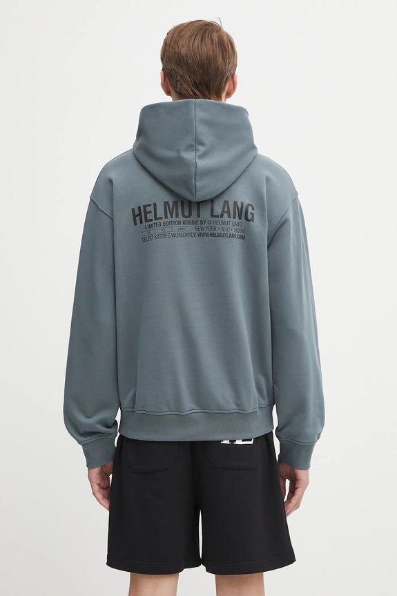 Хлопковая кофта Helmut Lang печать голубой P04HM508