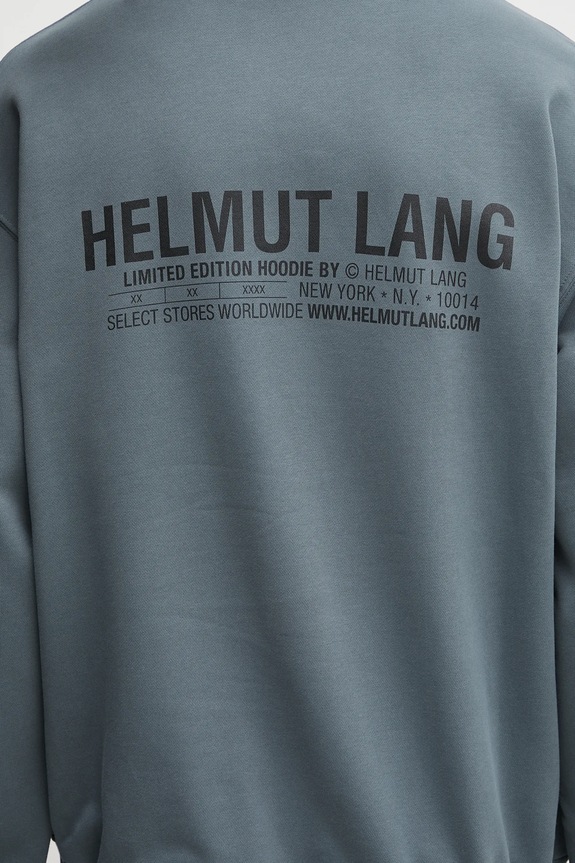 Bavlnená mikina Helmut Lang P04HM508 modrá