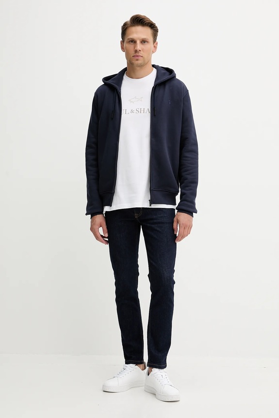 Pamučna dukserica Trussardi G8068000028N mornarsko plava AW25