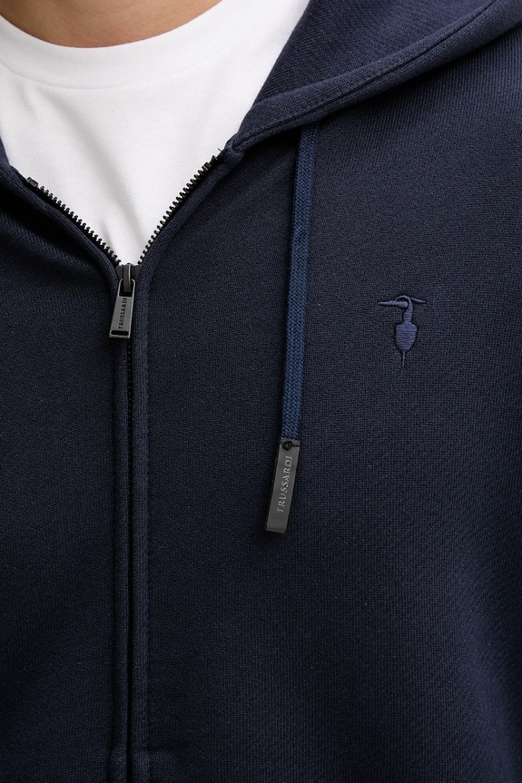 Pamučna dukserica Trussardi G8068000028N mornarsko plava