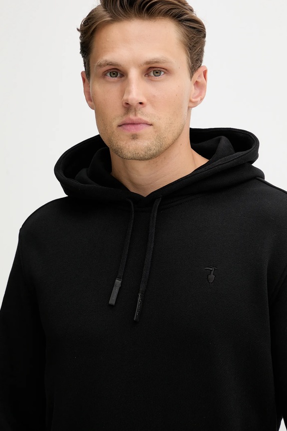 Βαμβακερή μπλούζα Trussardi μαύρο G8078000031N