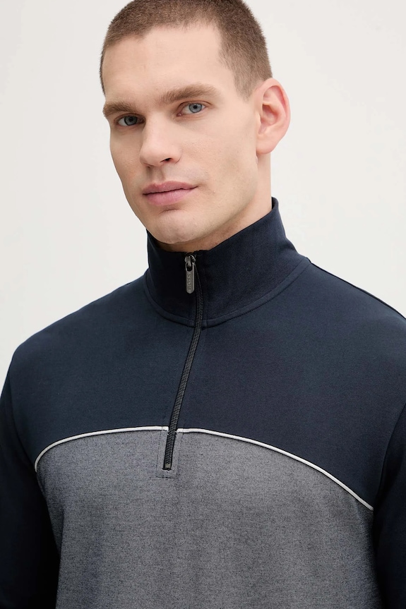 Mikina BOSS Tracksuit 1/4 Jacket tmavomodrá 50545583