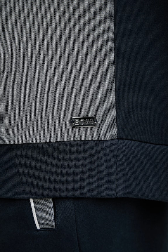 Mikina BOSS Tracksuit 1/4 Jacket 50545583 tmavomodrá