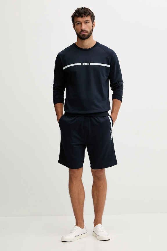 Bavlnená mikina BOSS Authentic Sweatshirt 50550560 tmavomodrá AW25