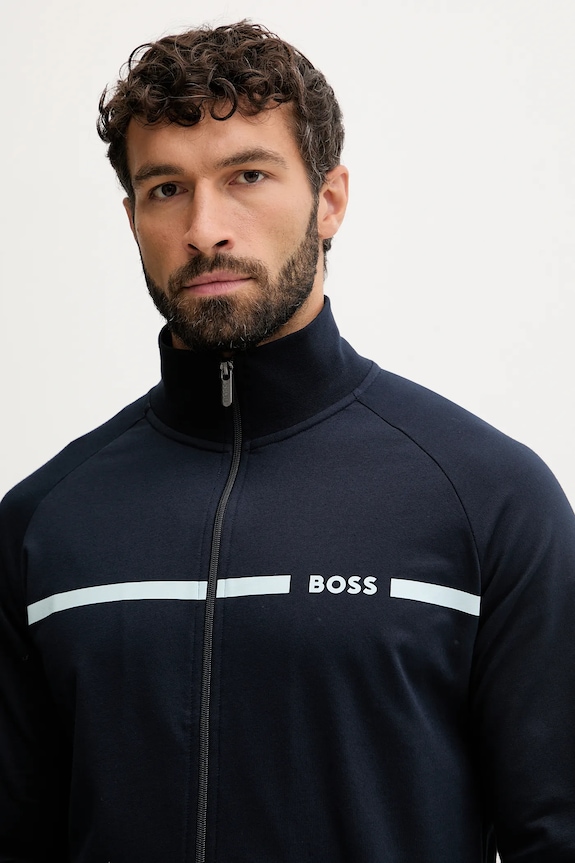 Bavlnená mikina BOSS Authentic Jacket Z tmavomodrá 50550561