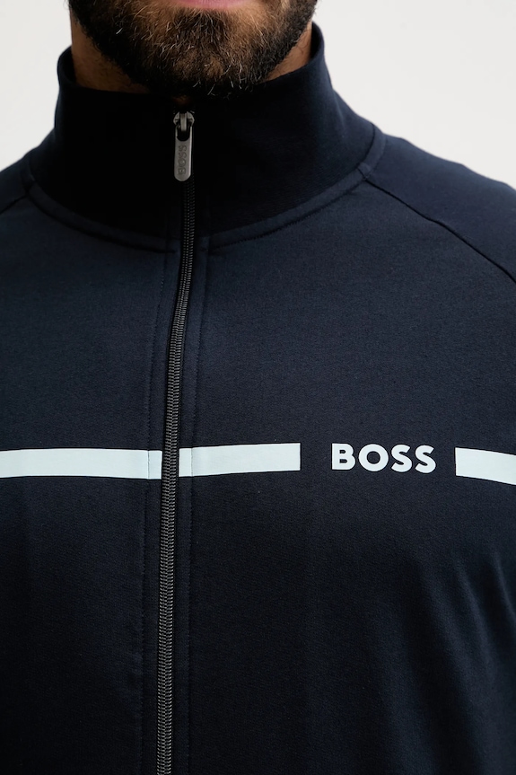 Bavlnená mikina BOSS Authentic Jacket Z 50550561 tmavomodrá