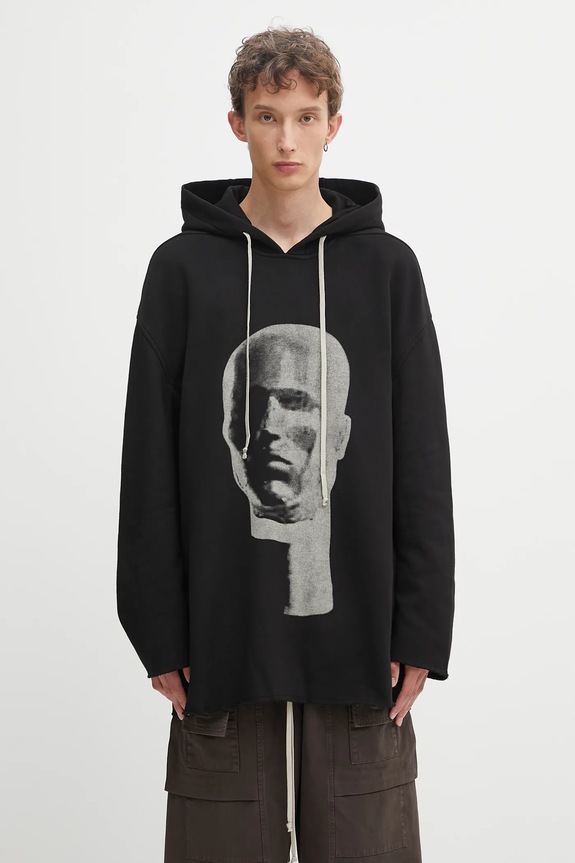 Rick Owens DRKSHDW felpa in cotone Peter sovrastampa nero DU02E7280.FEP1P