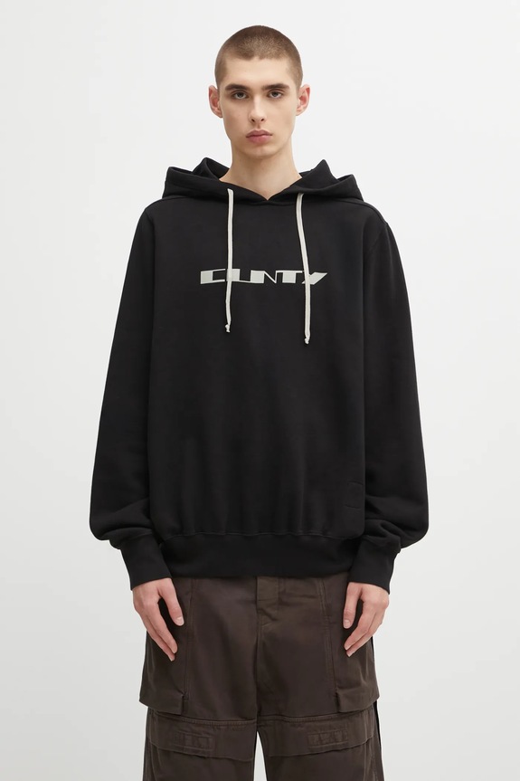 Хлопковая кофта Rick Owens DRKSHDW Oversized печать чёрный DU02E7262.FEP2P