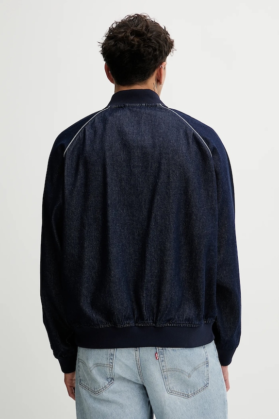 Ρούχα adidas Originals μπλούζα με κουμπιά ντένιμ Adicolor loose SST JX6461 σκούρο μπλε