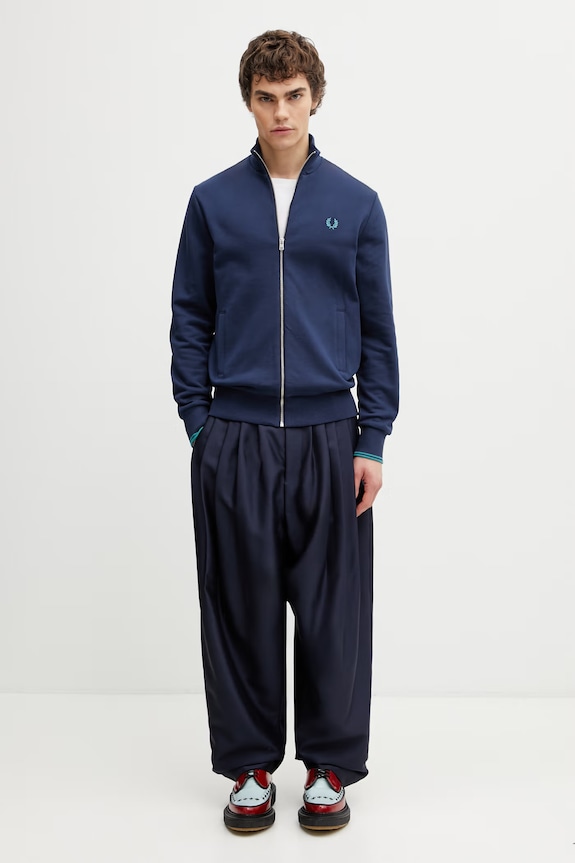 Fred Perry суичър с цип от памук мъжки J1327 тъмносин
