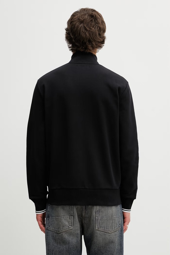 Oblečenie Fred Perry mikina na zips pánska bavlnená J1327 čierna