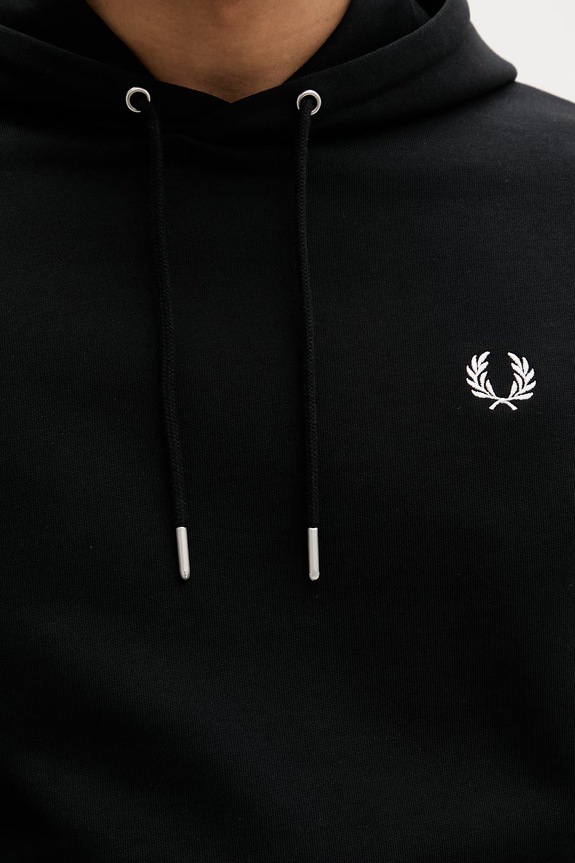 Fred Perry mikina s kapucňou dámska bavlnená M2643 čierna