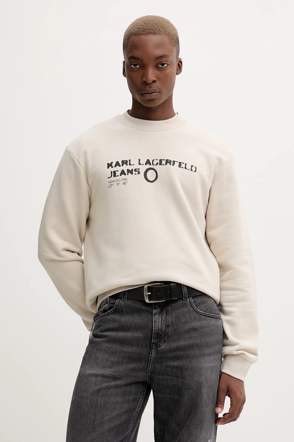 Μπλούζα Karl Lagerfeld Jeans στάμπα μπεζ A4M20019