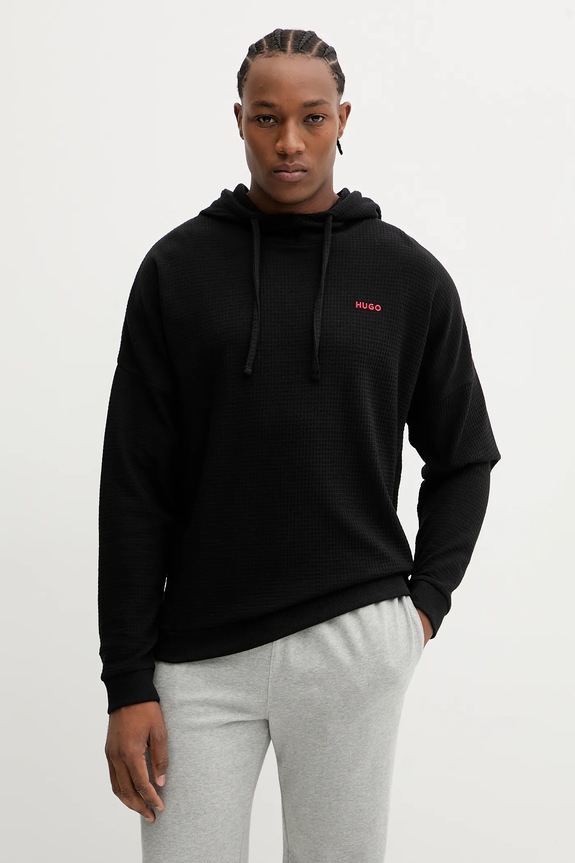 HUGO bluză AUSTIN HOODIE uni negru 50556969