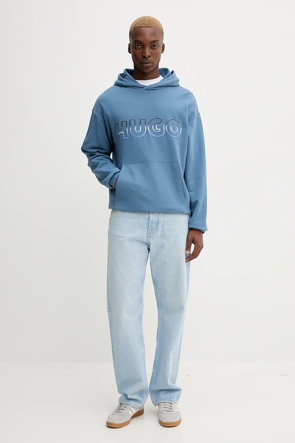 Bavlnená mikina Hugo Blue Nogudi 50549151 modrá AW25