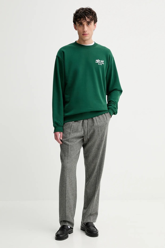 Βαμβακερή μπλούζα Marc O'Polo 5000007320 πράσινο AW25