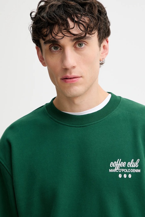 Βαμβακερή μπλούζα Marc O'Polo πράσινο 5000007320